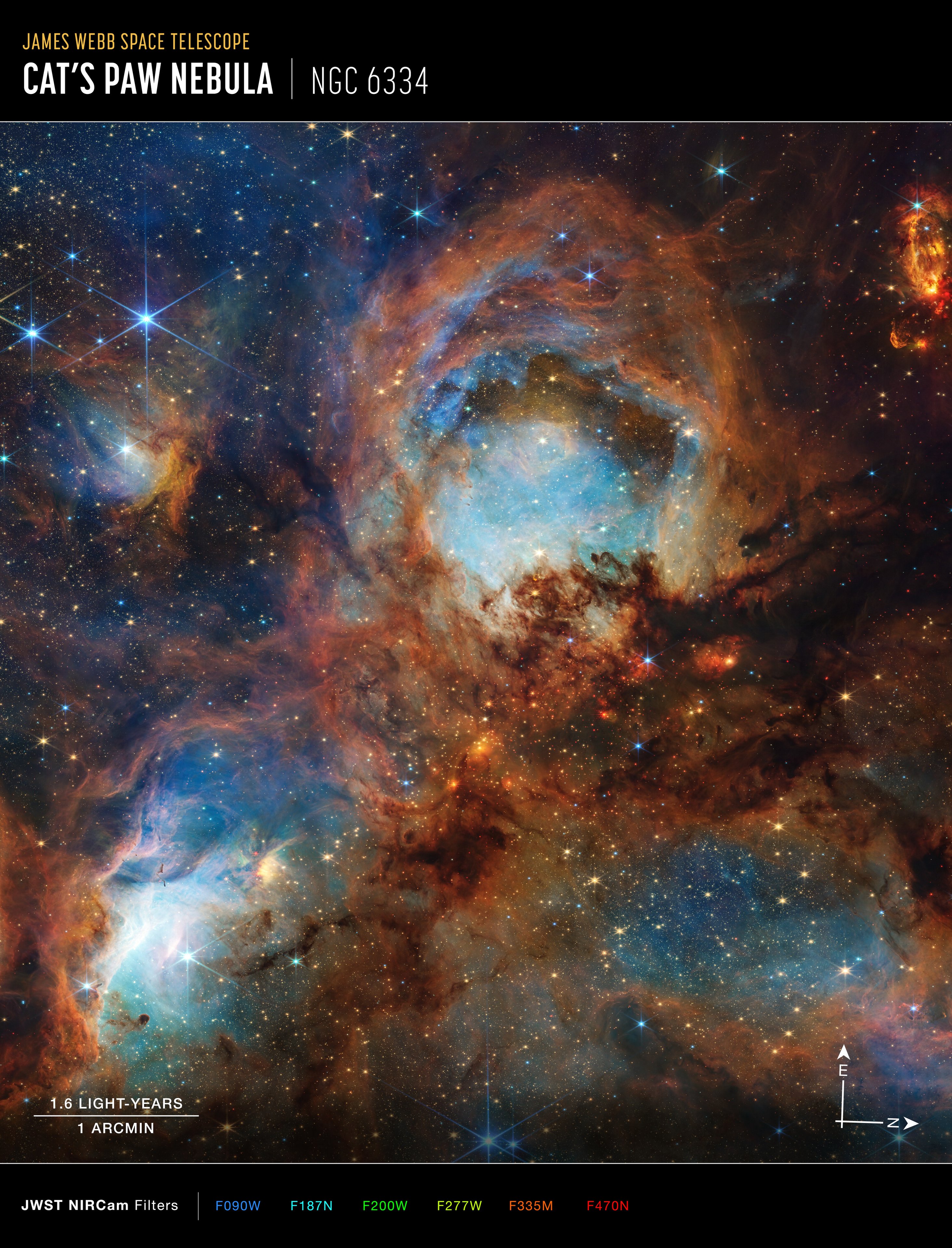 Cats Paw Nebula (annotated)